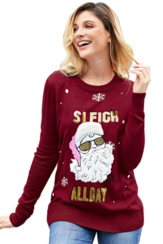 Si Fight All Day Red Santa Clause Christmas Sweater