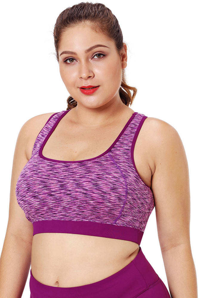 Rosy Piping Trim Racerback Workout Bra