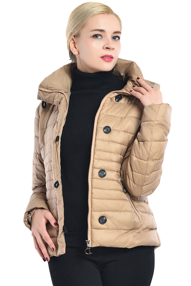 Khaki Core Down Hooded Jacket