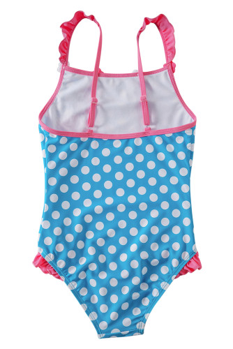 Blue White Polka Dot One Piece Swimsuit for Kids