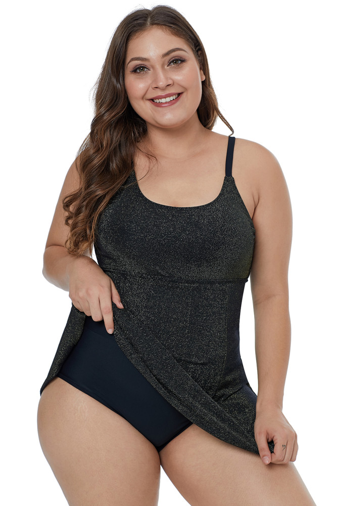 Glitter Swim Dress Attached with Swim Panty