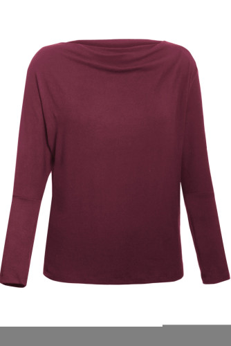 Burgundy Concise Pullover Sweatshirt