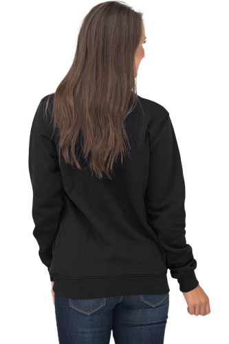 Black Pocket Style Quarter Zip Sweatshirt