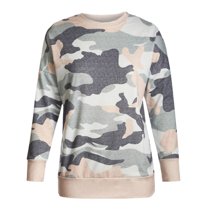 Green Digital Camo Print Sweatshirt