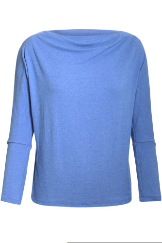 Slate Blue Concise Pullover Sweatshirt