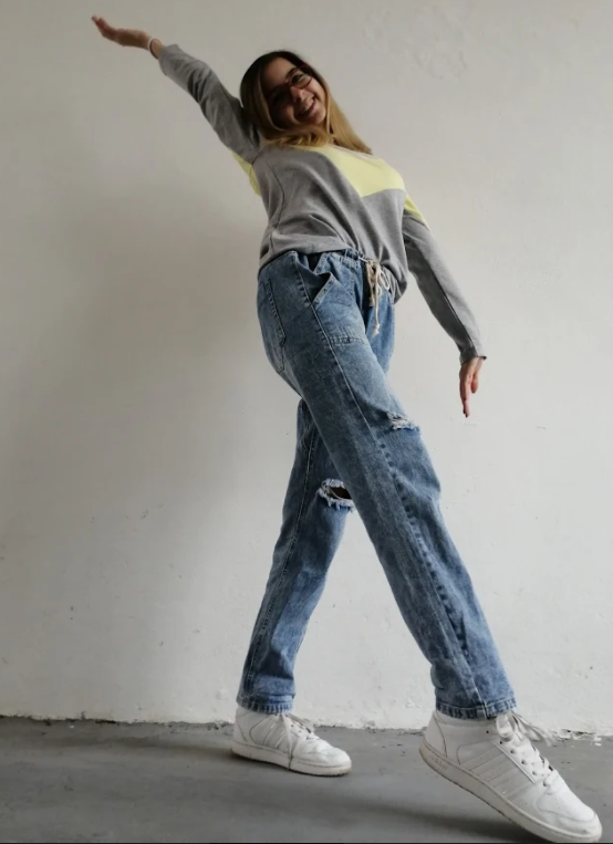 Yellow Chevron Colorblock Long Sleeve Top