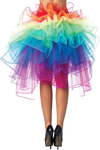 Ribbon Tie Rainbow Tulle Petticoat