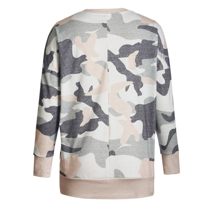 Green Digital Camo Print Sweatshirt