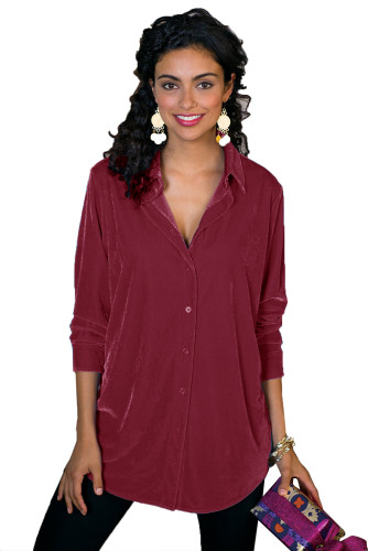 Cinamon Female Velvet Boyfriend Shirt