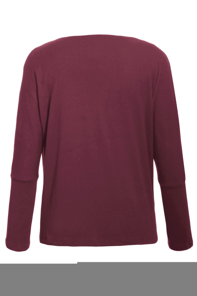 Burgundy Concise Pullover Sweatshirt