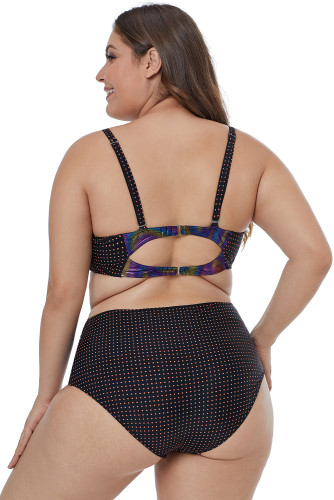 Moulded Cups Dotted Plus Size Swimwear