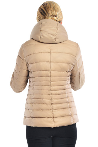 Khaki Core Down Hooded Jacket