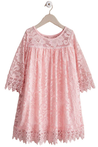 Pink Girls Dreamy Lace Dress