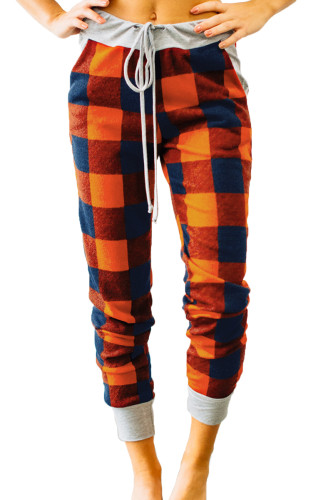 Black Red Buffalo Plaid Jogger Pants