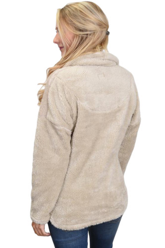 Apricot Lamb Fleece Zip Down Jacket
