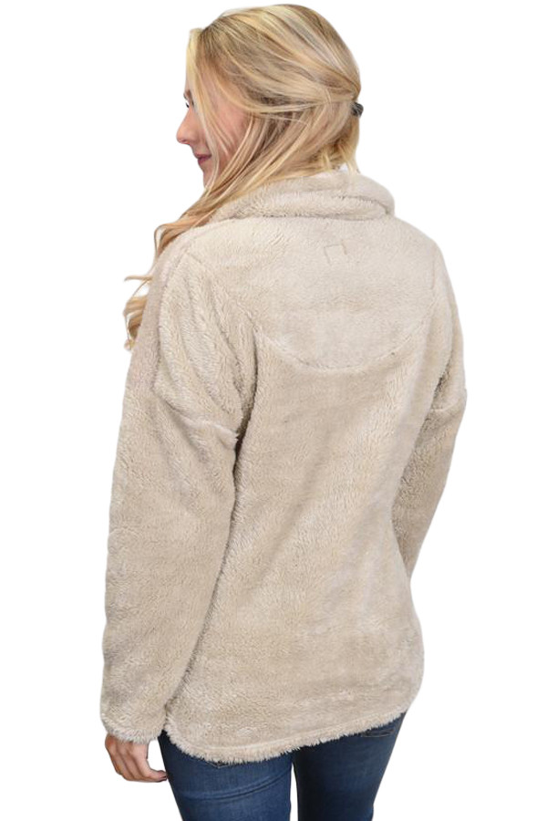 Apricot Lamb Fleece Zip Down Jacket