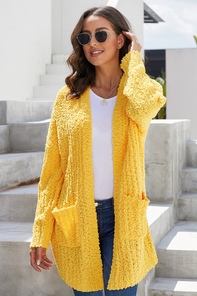 Mustard Pebble Beach Textured Cardigan