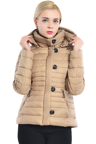 Khaki Core Down Hooded Jacket