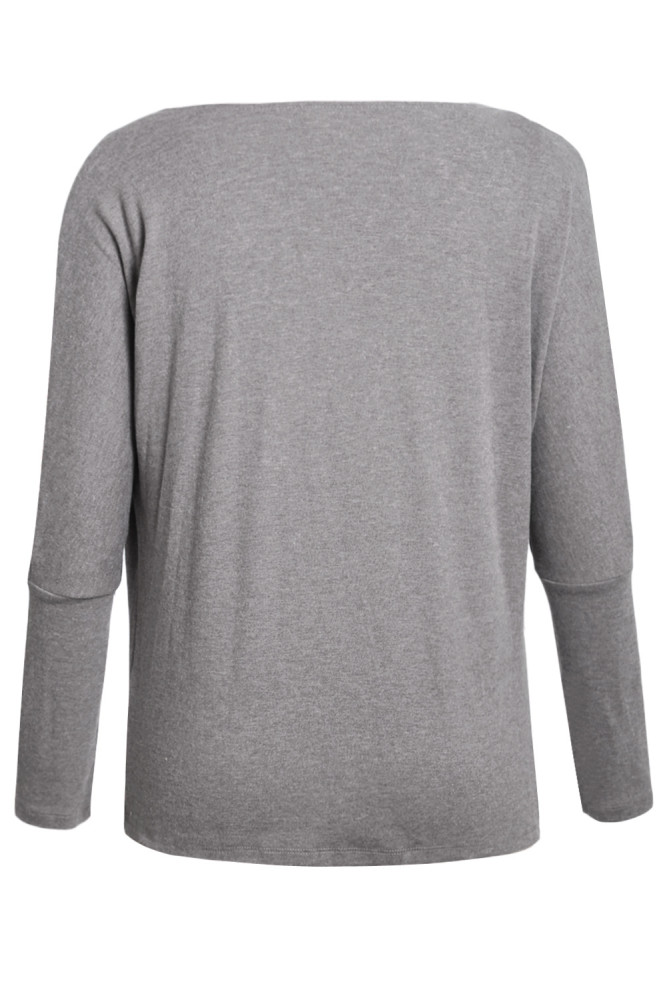 Gray Concise Pullover Sweatshirt