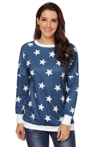 Navy All Over Star Sweatshirt