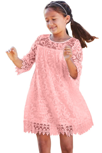 Pink Girls Dreamy Lace Dress