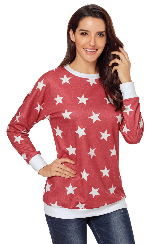 Red All Over Star Sweatshirt