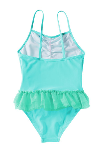 Blue Ruffles One Piece Swimsuit for Girls