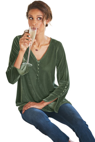 Green La Vie Velvet Top
