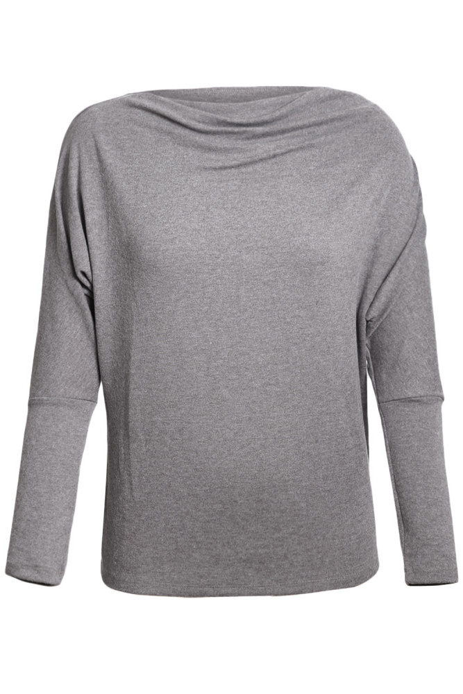 Gray Concise Pullover Sweatshirt
