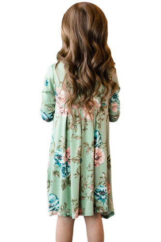 Floral Mint Swing Dress with Hidden Pockets