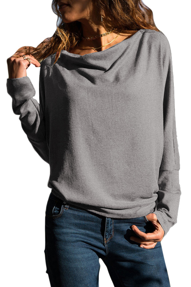 Gray Concise Pullover Sweatshirt