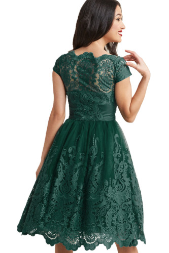 Dreamy Green Lace Embroidered Prom Dress