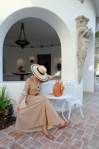 Olive Green Polka Dot Button Down Maxi Shirt Dress