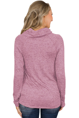 Pink Charming Ways Cowl Neck Button up Top