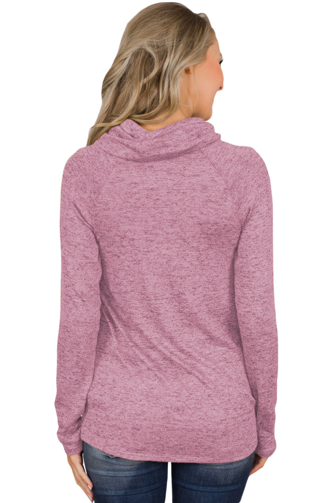Pink Charming Ways Cowl Neck Button up Top