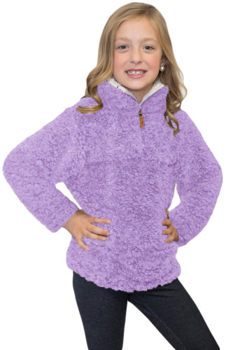 Fushcia Luxe Fuzzy Pullover Sherpa Girl Sweatshirt