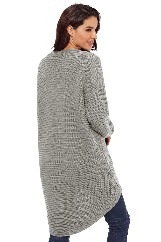 Gray Crisscross Oversize Sweater
