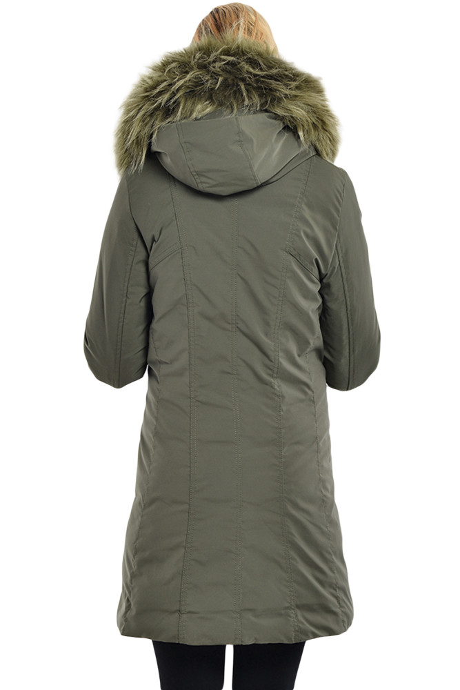 Fur Hooded Winter Rookie Army Green Parka Jacket