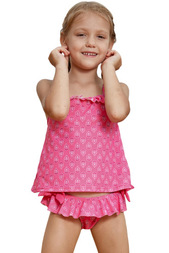 Rosy Little Girls Tankini Swimsuit with Print