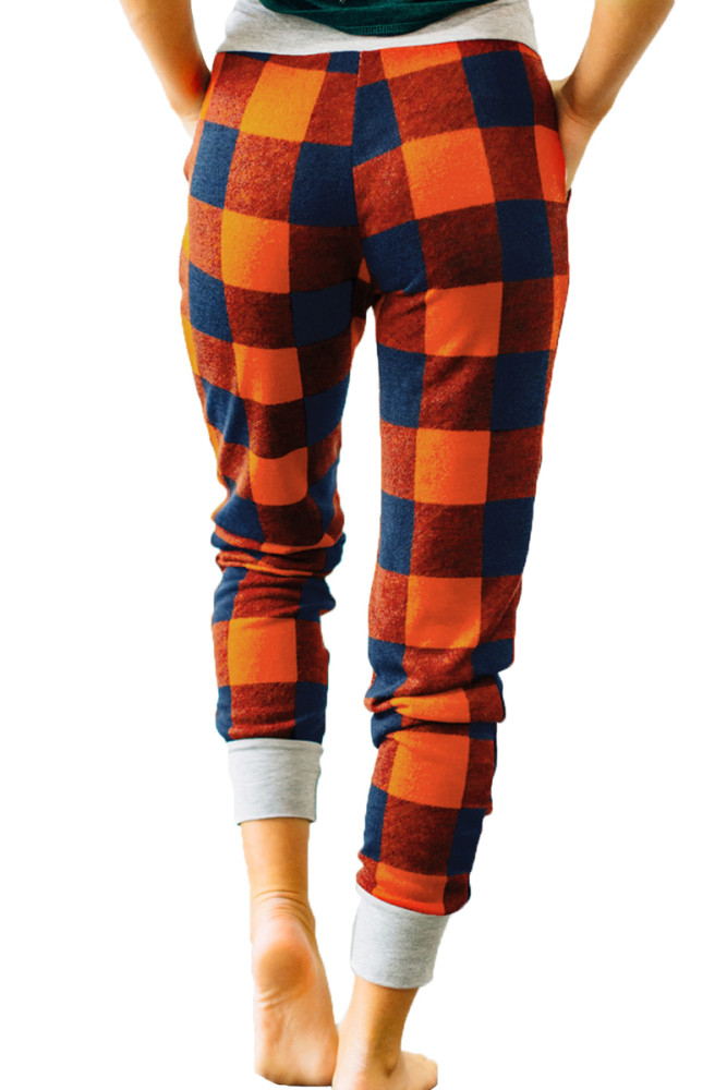 Black Red Buffalo Plaid Jogger Pants
