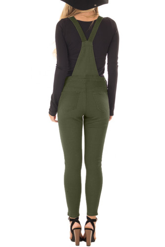 Army Green Denim Overall for Women