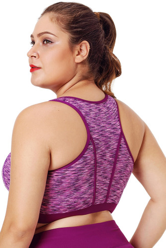 Rosy Piping Trim Racerback Workout Bra