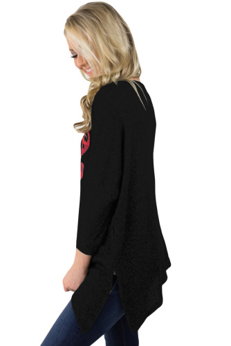 Christmas Deer Plaid Black Quarter Sleeve Tunic