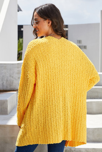Mustard Pebble Beach Textured Cardigan