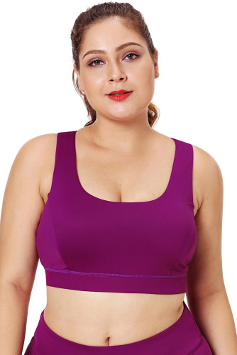 Rose Plus Size Racerback U-shaped Neck Sport Bra