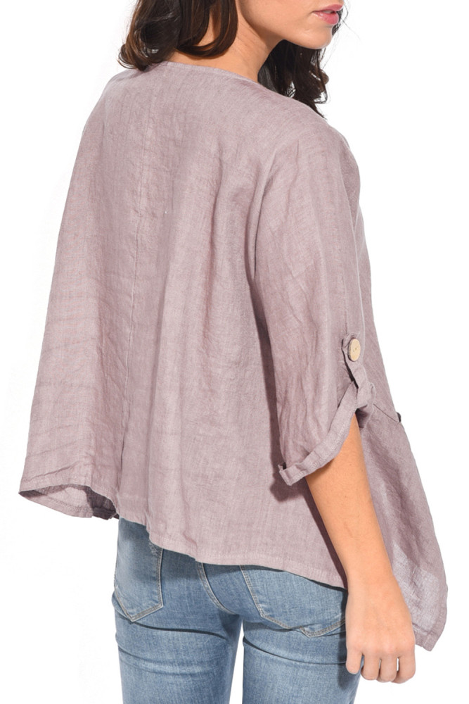 Khaki Roll Tab Sleeve Button Front Casual Shirt