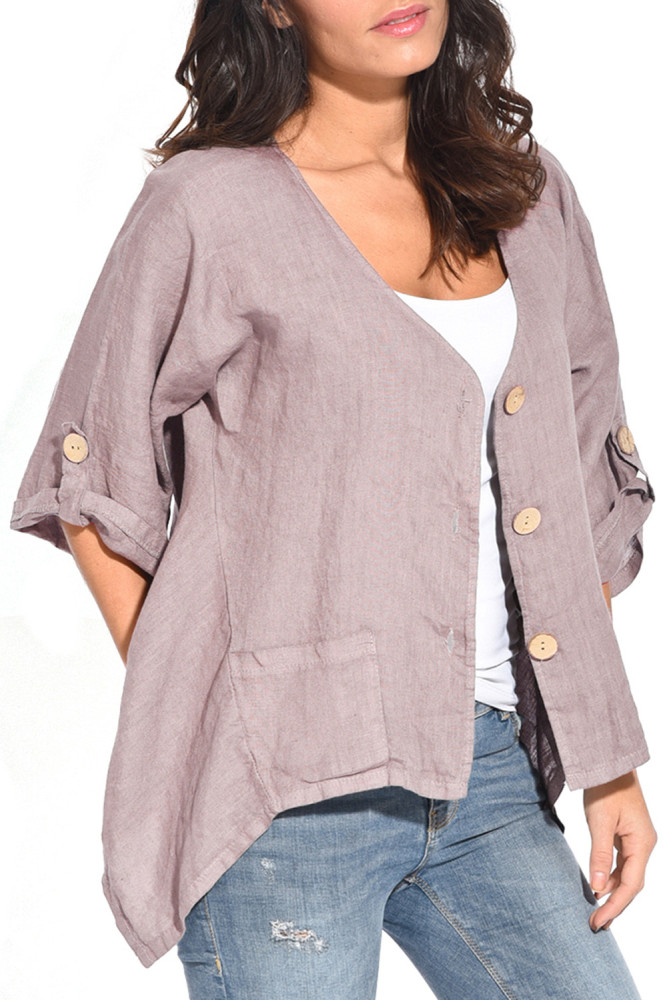 Khaki Roll Tab Sleeve Button Front Casual Shirt