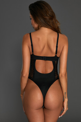 Wired Cups Black Lace Mesh Bodysuit