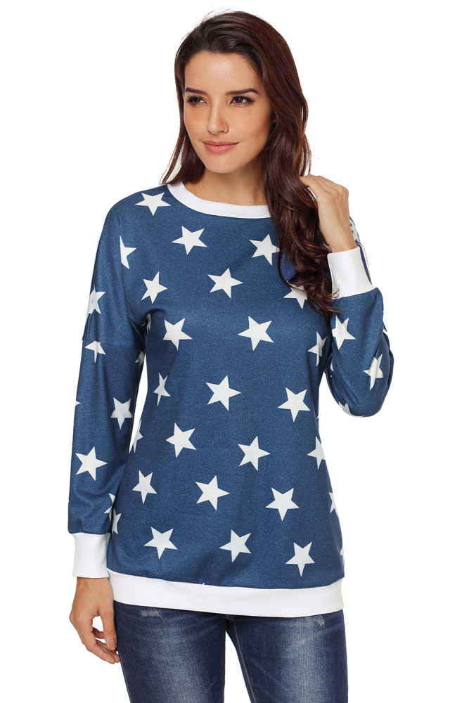 Navy All Over Star Sweatshirt