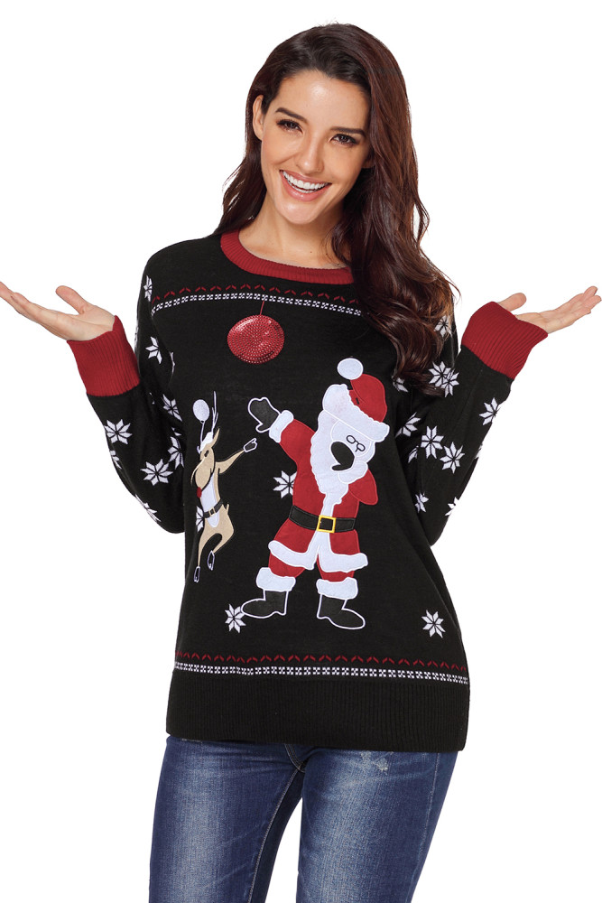 Reindeer Snowflakes Santa Sweater